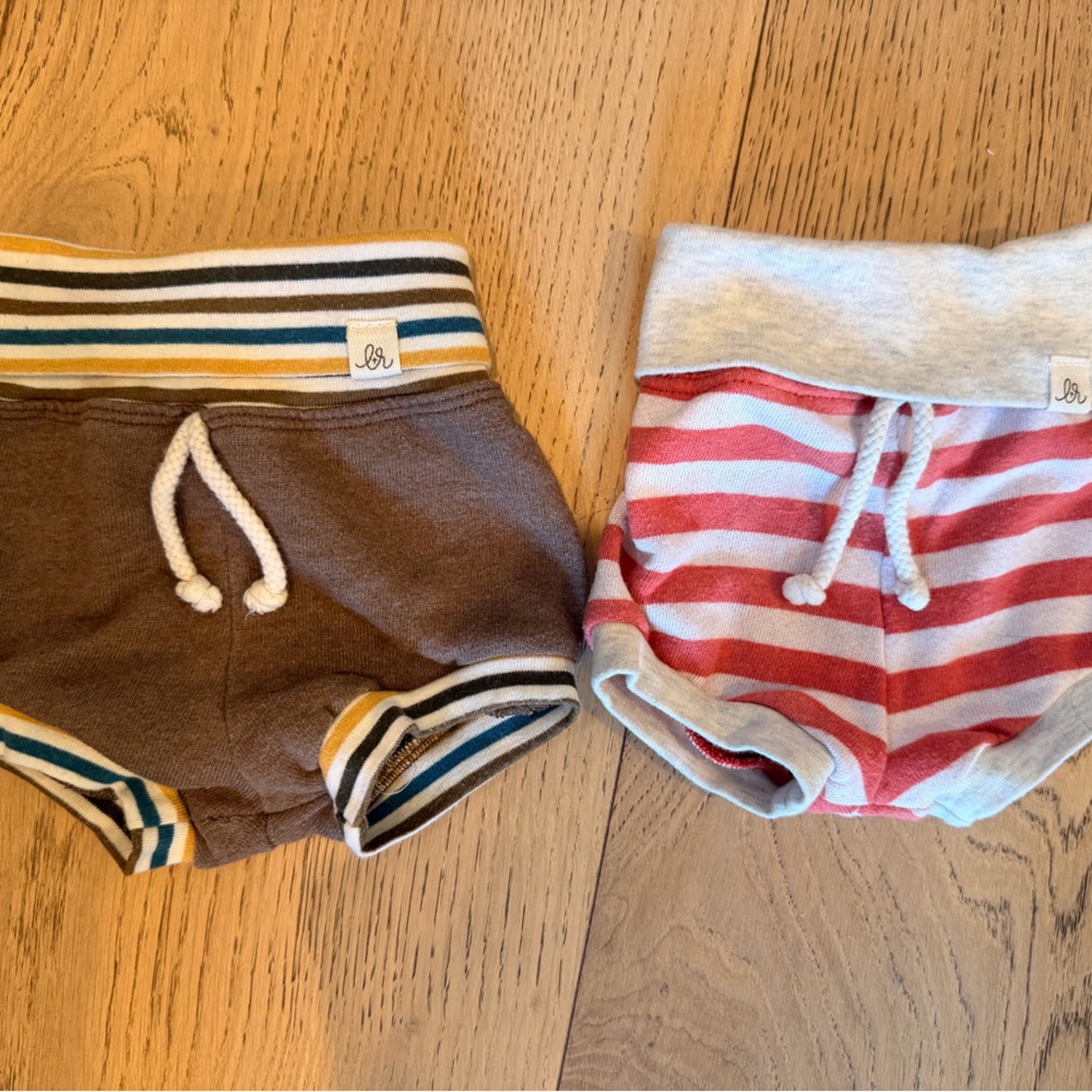 Lulu + Roo Brown and Pink Striped Kids Shorts - Set of 2